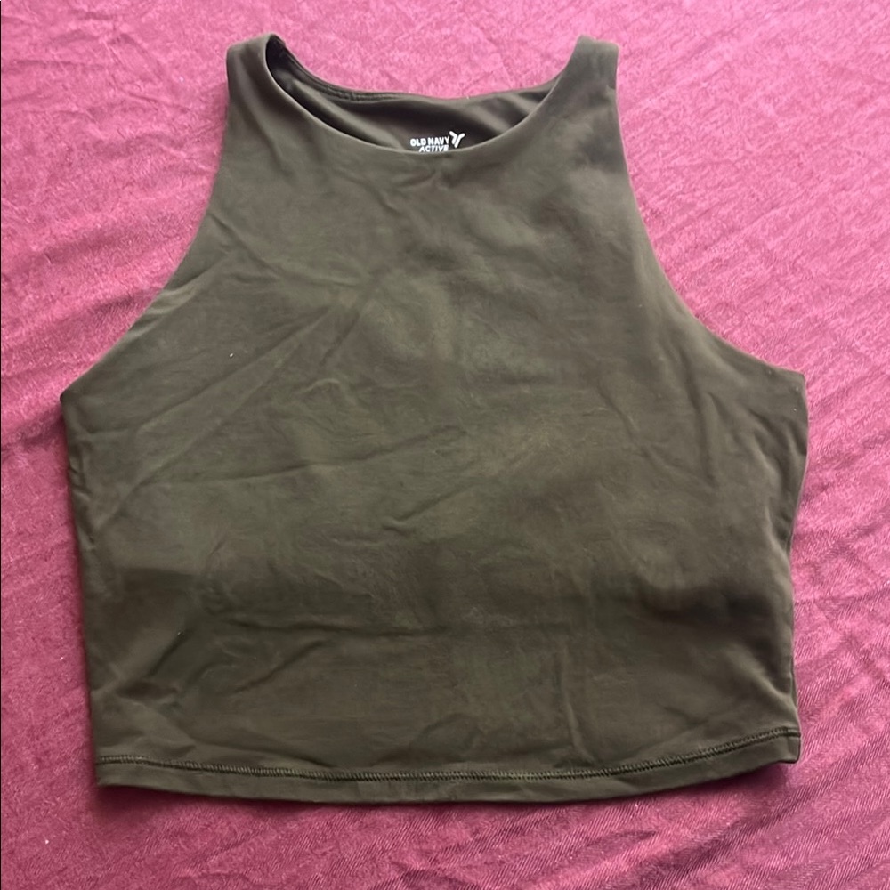 Old Navy Green Fitted Active Powerchill Top